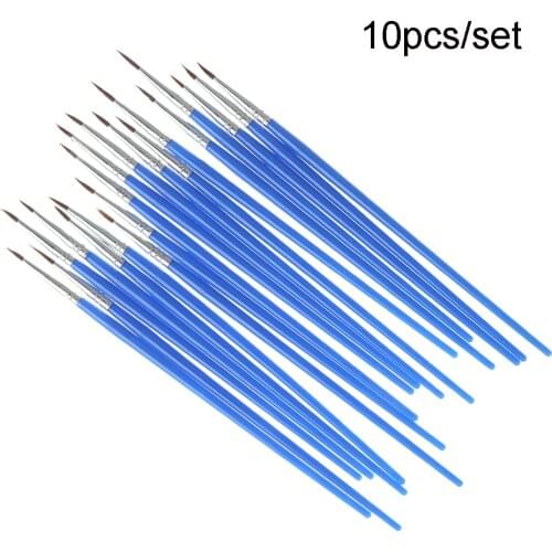 10Pcs Fine Hand-painted Thin Hook Line Pen Eyeshadow Makeup Drawing Pen Paint Brush Nail Art Supplies Nylon Eyebrow Cream Brush