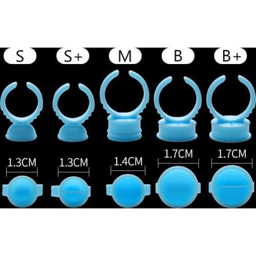 100pcs Disposable Eyelash Extension Glue Ring Blue Adhesive Tattoo Pigment Ink Holder