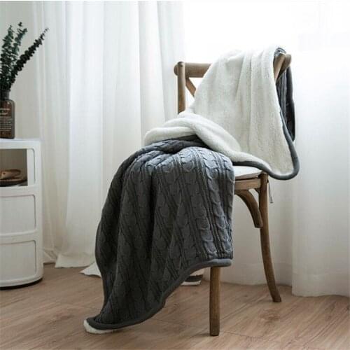 120*180cm Nordic Lamb Wool Knitting Blanket Nap Blanket Sofa Blanket Air Conditioning Blanket Bed End Towel Thread Blanket