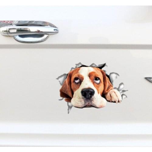 13*17cm Fashion Car Stickers 3D Stereo Anime Funny Creative Personality Kitten Dog Simulation Stickers Car Styling Accessories