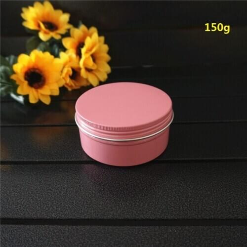 150g 82*38mm Pink Round Aluminum Box Metal Tin Cans DIY 150ml Cream Refillable Jar Tea Aluminum Pot Empty Pink Containers