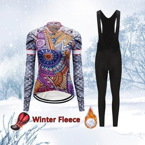 2021 Winter Thermal Fleece Road Bike Clothing Women Warm Cycling Jersey Set MTB Outfit Female Dress Bicycle Clothes Uniform Kit