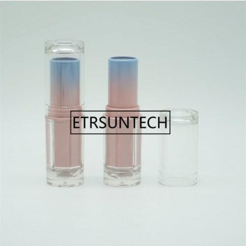 3.8g Pink Blue Gradient Lipstick Tube with Clear Cap Plastic Empty Lip Balm Storage Bottle Elegant Lip Makeup Package F20171980