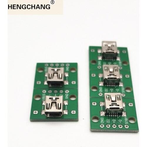 5pcs Mini USB SMD to DIP 2.54mm Adapter Female Socket Connector Module Board Pinboard PCB Parts DIY Kits For Power Bank