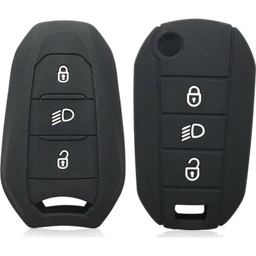 Key Case For Peugeot 5008 207 208 3008 307 308 508 407 Rifter Silicone Key Holder Keychain For Citroen C2 C5 X7 Berlingo C3 C4