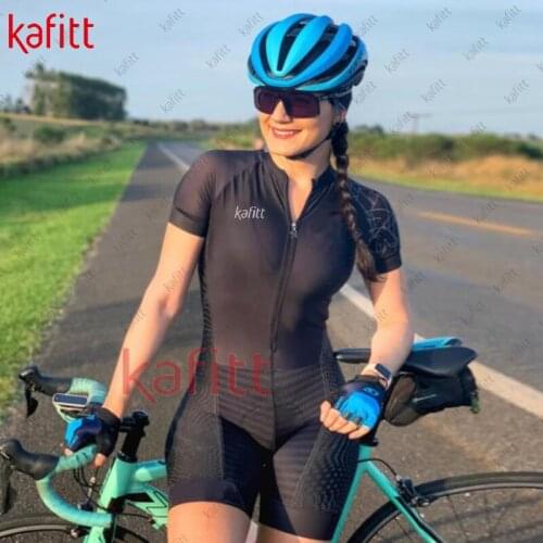 Kafitt Black Jumpsuit Womens Sweatshirt Suit Cycling Suit Professional Triathlon Sexy Tights Cycling Suit Short-sleeved Shirt