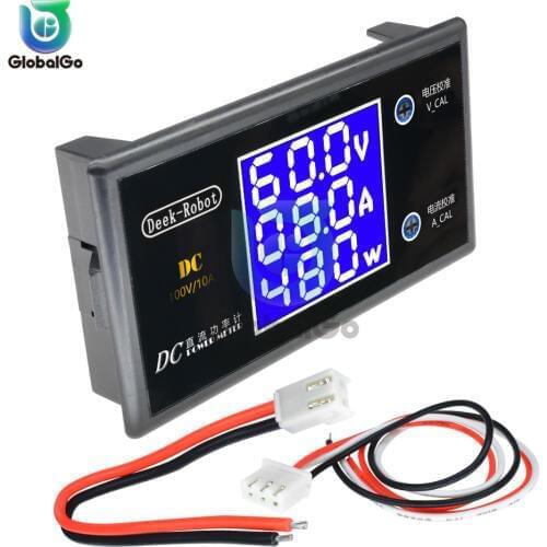 LCD Digital Voltmeter Ammeter Wattmeter DC 0-100V DC 0-50V 0-10A 0-5A Voltage Current Power Meter Volt Detector Tester Outdoor