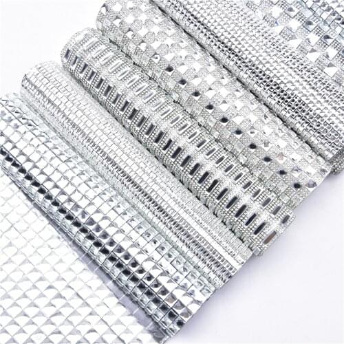 Diy Bling Rhinestone Sticker Sheets Interior Diamond Mesh Trim Hotfix Self Adhesive Luxurious Phone Case Furniture Crystal Decor