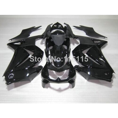 Fairings set for Kawasaki Ninja 250r 2008-2014 all glossy black injection molding EX250 08-14 high grade fairing kit ZX250 GD29