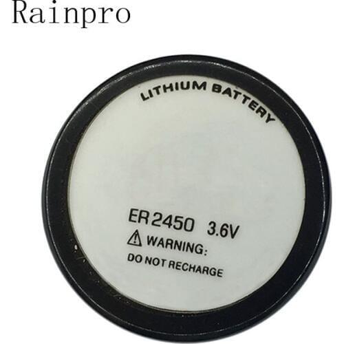 Rainpro 1pcs/lot NEW ER2450 2450 lithium battery 3.6V 500mah Li-ion batteries buckle type lithium battery 2p