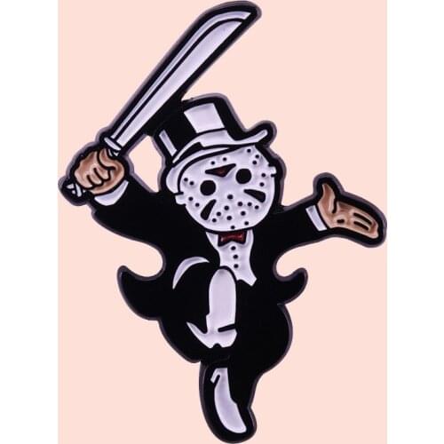ZF1572 Horror Movie Killer Metal Enamel Pins And Brooches For Lapel Pin Backpack Bags Hat Badge Jewelry For Man Women Film Fan