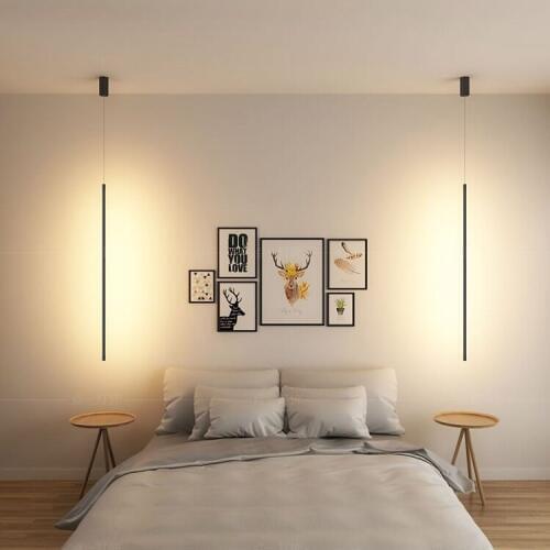 Minimalist Bedroom Bedside Pendant Lights Nordic Modern Living Room Pendant Lamp Line Light Creative Atmosphere LED Hanging Lamp