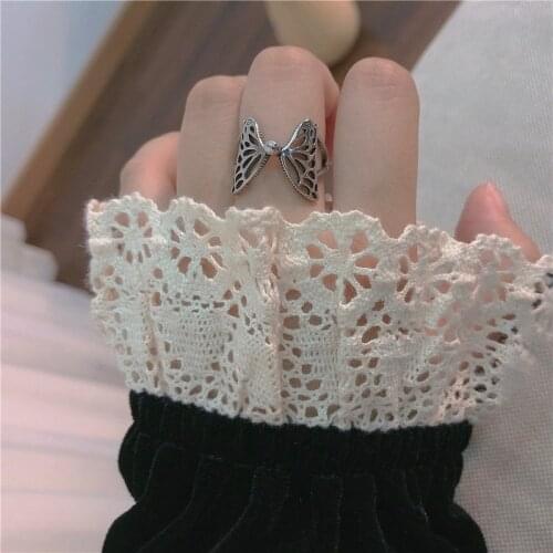 Fashion Classic Rings for Women Female Vintage Irregular Hollow Butterfly Open Ring Gothic Punk Ins Trend Korean Retro Ring Gift