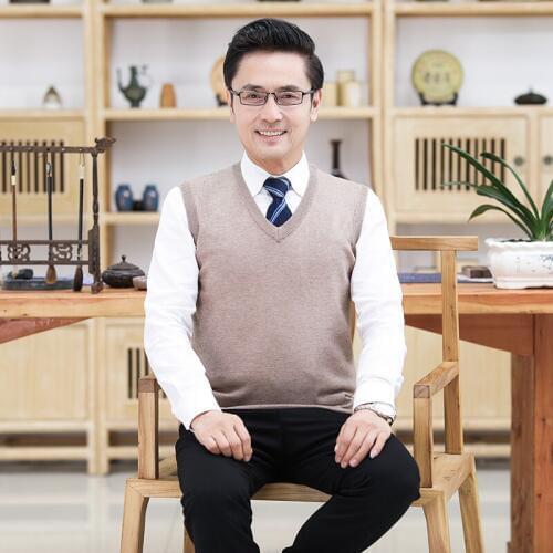 Male Wool Sweater Vest Casual Solid Color Sleeveless Sweater Pullovers Office Men V-Neck Wool Vest