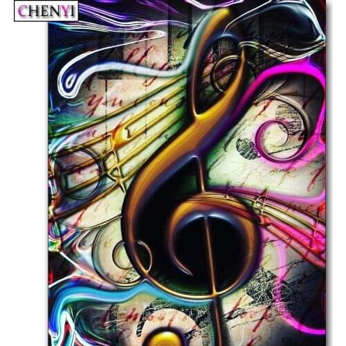CHENYI 5D Diamond Painting Kit Musical Notation Diy Diamond Art Full Drills Mosaic Cross Stitch Home Decoration Handmade Gift