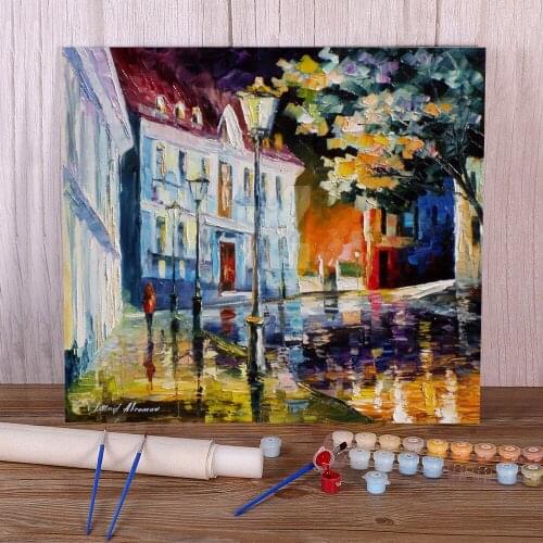 Red At Night DIY Paint By Numbers Package Acrylic Paints 50*70 Canvas Painting Handmade For Adults Art