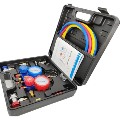 NEW Car Air Conditioning Pressure Manifold Gauge Hose Kit for R22 R-410A R-134a R-404A Refrigerant Pressure Gauge Set Storage