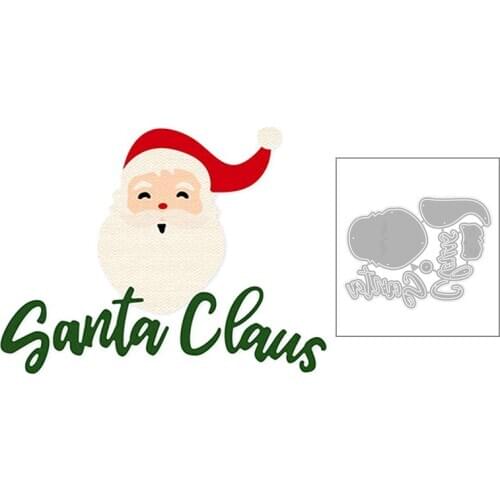 2020 New Christmas Santa Claus Avatar and English Word Metal Cutting Dies Cut For DIY Scrapbooking Greeting Card Making no stamp