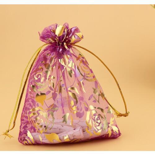 Wholesale 500pcs High Quality 15x20cm Organza Bag Hot Pink Color Wedding Gift Candy Bags Jewelry Package Pouch