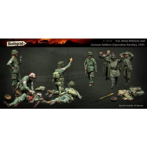US paratroopers and German prisoners in World War II (single choice) 1:35