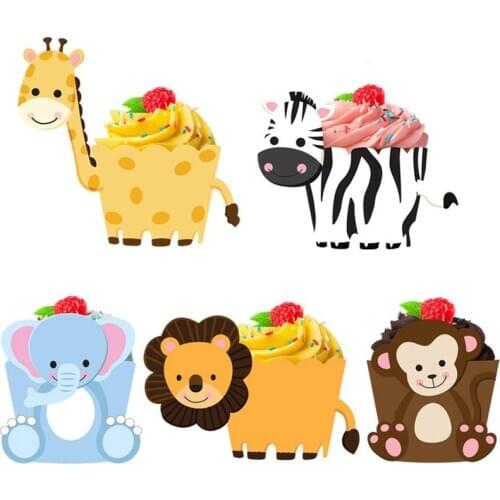 Cake topper Wrappers confetti Safari Jungle Zoo Animal Theme boy girl first 1st wild one birthday Party baby shower Decoration