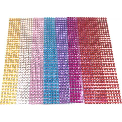 4mm Self Adhesive Rhinestone Crystal Stickers DIY Craft Decals Scrapbooking Mobile Phone Car Decoration Rhinestone Stickers