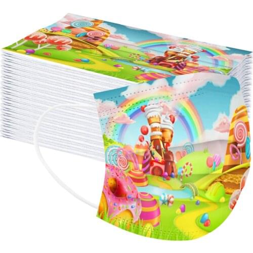 Chirld Mixed Color DisposableCloth Breathable Embossed Dust-proof Protection e mascarilla Monder Scarf Halloween Cosplay MasK