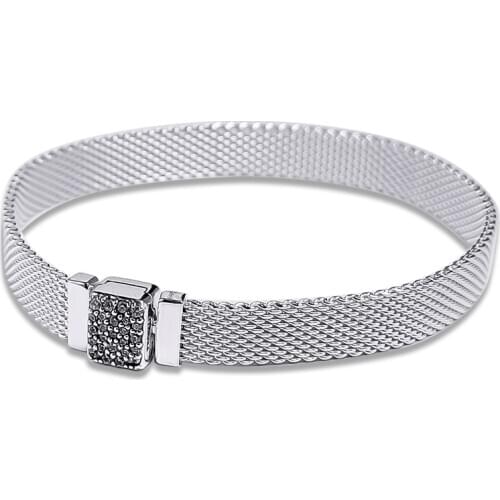 Sparkling Clasp Bracelets 100% 925 Sterling Silver Jewelry Free Shipping
