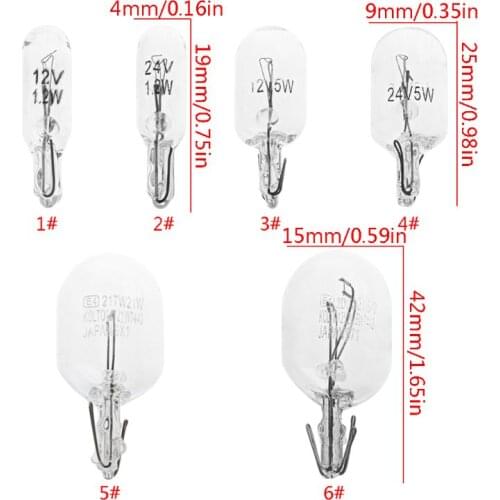 T3ED 10Pcs T5 W5W White Color 1.2W 194 501 Halogen Bulb Side Wedges Car Light Source Instrument Lamp