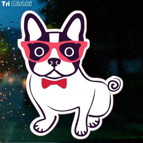 Tri Mishki WCS047 10x12cm Boston Terrier car sticker funny colorful car stickers auto automobile decals
