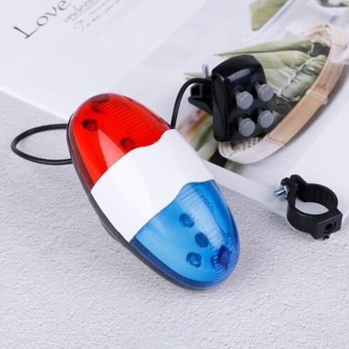 6 LED 4 tone bicycle bell bicycle horn car LED bicycle police light electronic siren accessories bicycle scooter mountain bike