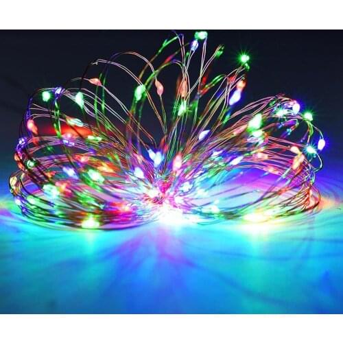YASENN 10m Fairy Lights Copper Wire LED String Lights Christmas Garland Indoor Waterproof New Year Decoration Battery Powered