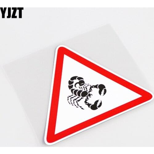 YJZT 12.2CM*10.5CM Personality Animal Scorpion Warning Mark Car Sticker PVC Decals 13-0795