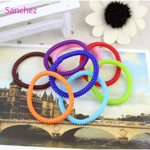 1Pc/Lot New Women Lady Super Thin Girls Colorful Rubber Telephone Wire Hair Ties&Plastic Ropes Hair Band Accessories