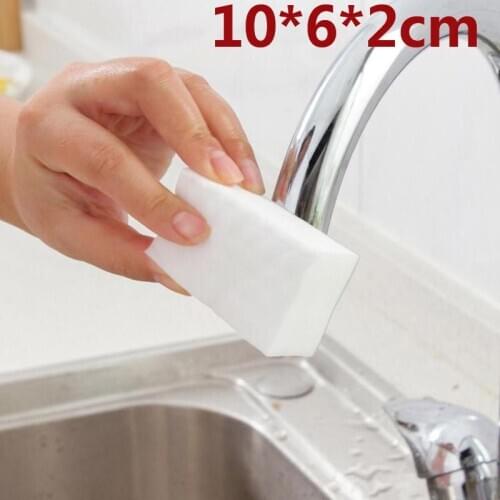 100pcs/lot White Magic Sponge Cleaner Eraser Multi-functional Cleaner Melamine Sponge for Kitchen Bathroom Cleaning