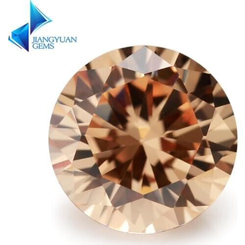 3-16mm Wholesale 5A CZ Stone Brilliant Round Cut Dark Champagne Cubic Zirconia For Sale