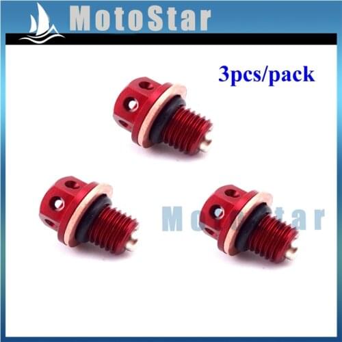 3pcs Oil Magnetic Drain Bolt Plug For Engine Lifan YX Zongshen Loncin Pit Dirt Bike 50cc 70cc 90cc 110cc 125cc 140cc 150cc 160cc