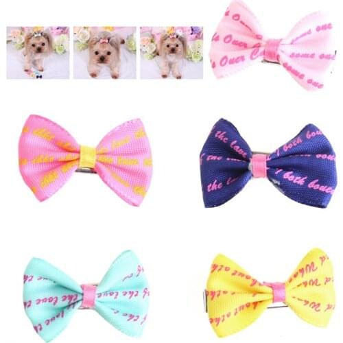 5Pcs Beauty Pet Grooming Accessories Colorful Cat Dog Hair Bows Hair Clips