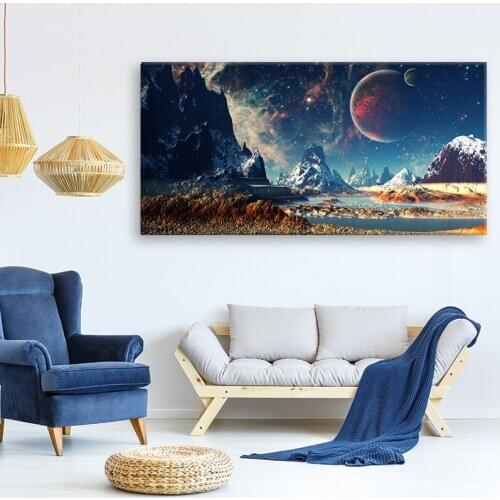 Mountains And Space Planet Snow Lake Galaxy 5d diy diamond painting full square round drill mosaic large diamond embroidery
