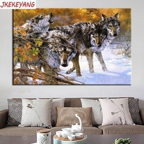 5D Diy diamond painting Wolf in the snow Diamond Mosaic sale Rhinestone Embroidery cross stitch Y3685