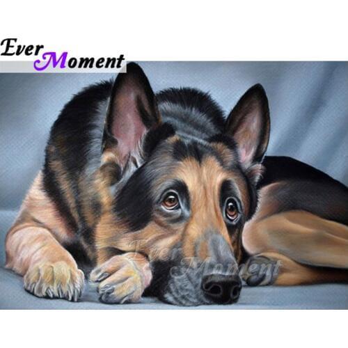Ever Moment Diamond Painting Lying Dog Picture Of Rhinestone 5D DIY Mosaic Full Square Drill Diamond Embroidery Decor ASF1584
