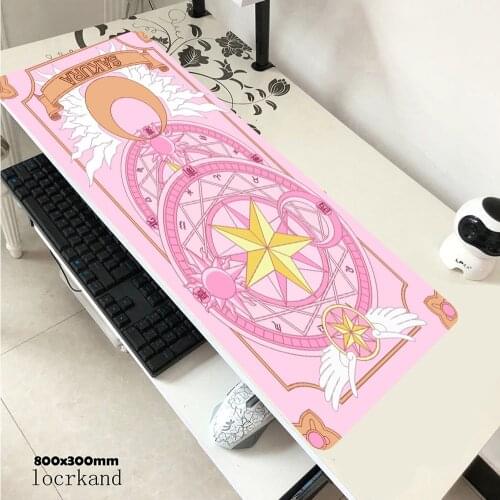 Anime Cardcaptor Sakura Mousepad Gamer Cute 60x30cm kawaii Large Gaming Mouse Pad XL Locking Edge Laptop Notebook Desk Mat