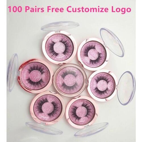 Free Customzie Logo 100Pairs Wholesale Eyelashes Mink False Lashes Handmade Mink 3D Dramatic Lashes 18Styles Free DHL Shipping