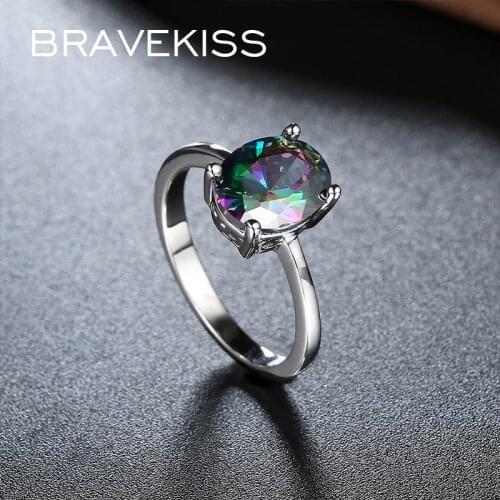 BRAEVKISS 2019 Trendy Crystal Engagement Ring for Woman Beautiful Ladies Fashion Jewelry Accessories Gifts for Girls BUR0438