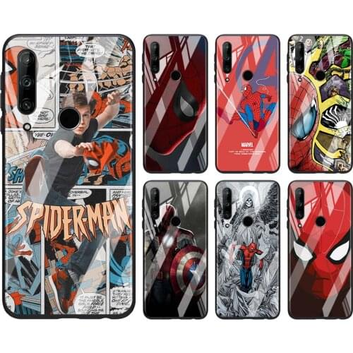 Tempered Glass Hot New Shell Luxury Cover Avengers Spiderman For Honor 30 20 10 9X 8X Pro Plus Lite Phone Case