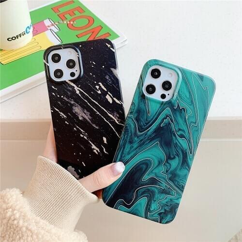 Stylish Laser Black White Marble Phone Case For iPhone 12 Mini 11 Pro XS MAX XR X 7 8 Plus SE2020 Soft IMD Shockproof Back Cover