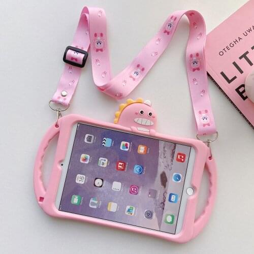 Kids Case For iPad 9.7 5th 6th 2017 2018 Soft Silicon Cover for iPad 10.2 7th 8th Gen Mini 5 4 3 2 Air 2 PC Stand Handle Funda