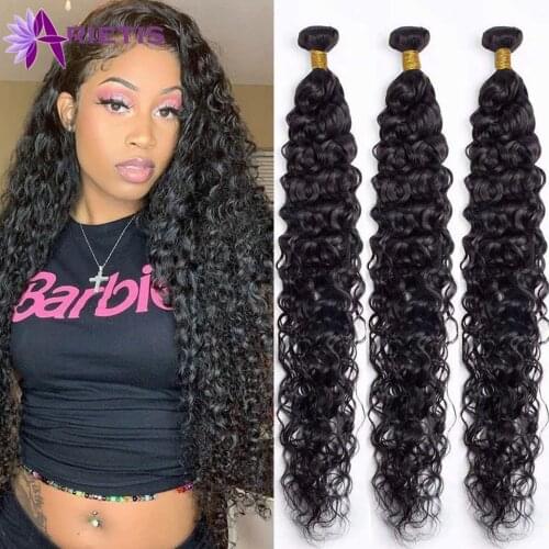 36 38 40 Inch Long Hair Water Wave Bundles Malaysian Hair Weave Bundles Deep Curly Water Wave 40 inch Hair Bundles For Women