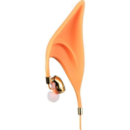 Elf Ear Earphone Christmas Cosplay Sports Wired Headphones Noise Cancelling Elves Earbud With Mic Halloween Fairy In-Ear