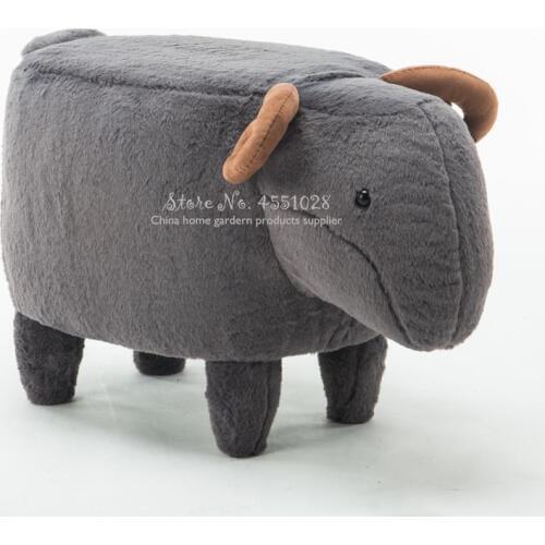 European Solid Wood Childrens Furniture Pedal Chair Cute Single Lamb Stool Creative Cartoon Home Animal Shoe Bench Dotomy Chair